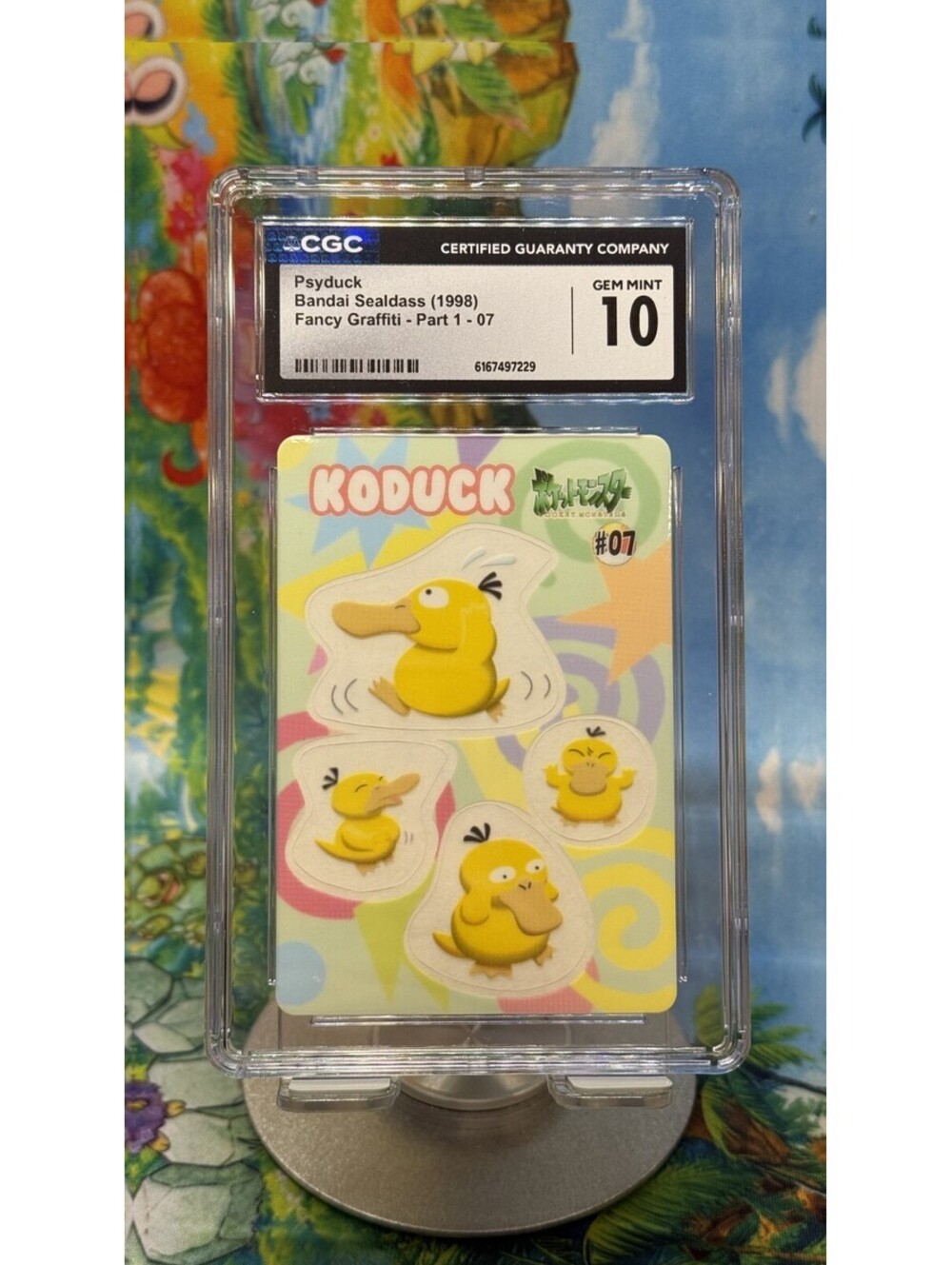 Psyduck Bandai Sealdass 1998 Fancy Graffiti Part 1 #07 CGC 10